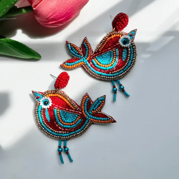 Birdie Handmade Beaded Earrings