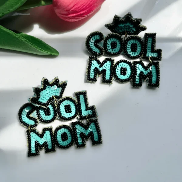 Cool Mom handmade Beaded Earrings