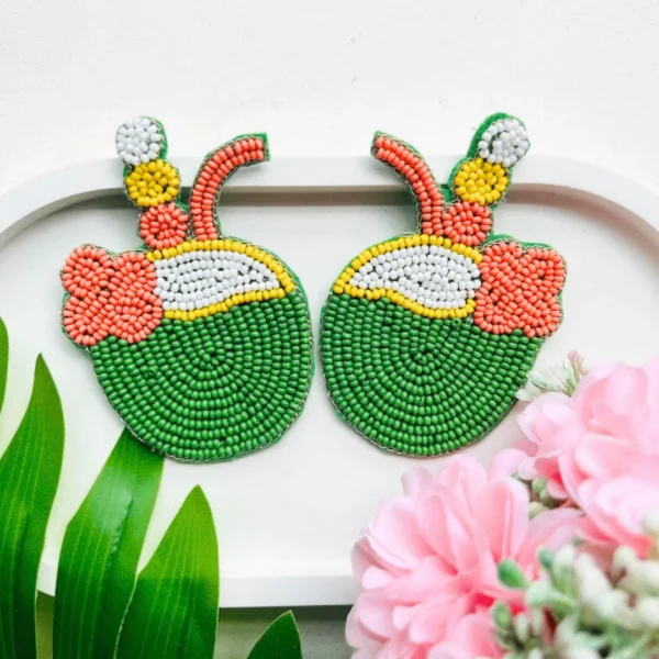 Daab Delight Handmade Beaded Earrings