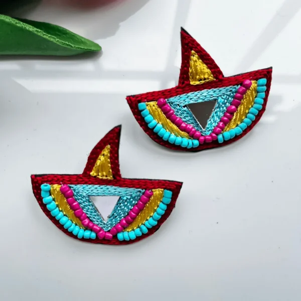 Deep Handmade Beaded Earrings
