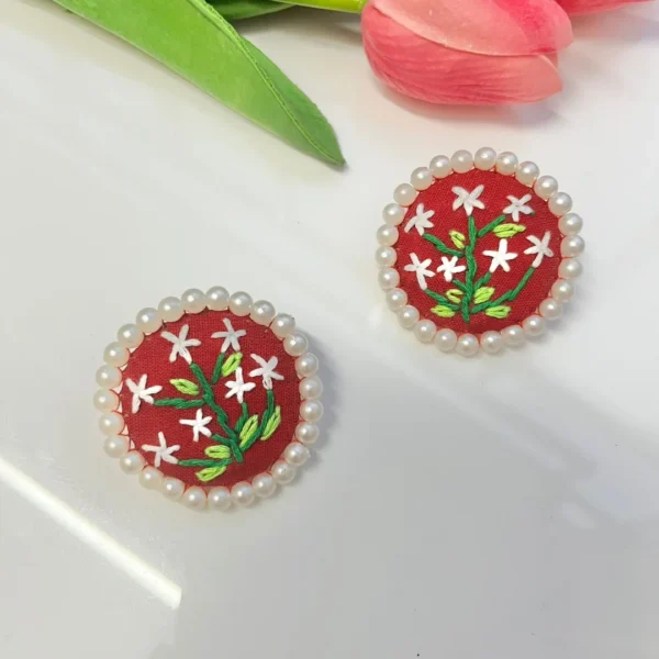 Florinelle Stud Earrings - Red