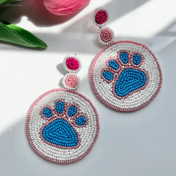 Paw Love Handmade Beaded Earrings