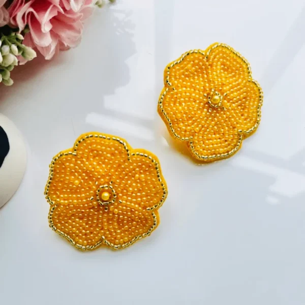 Sunahri Handmade Beaded Stud Earrings
