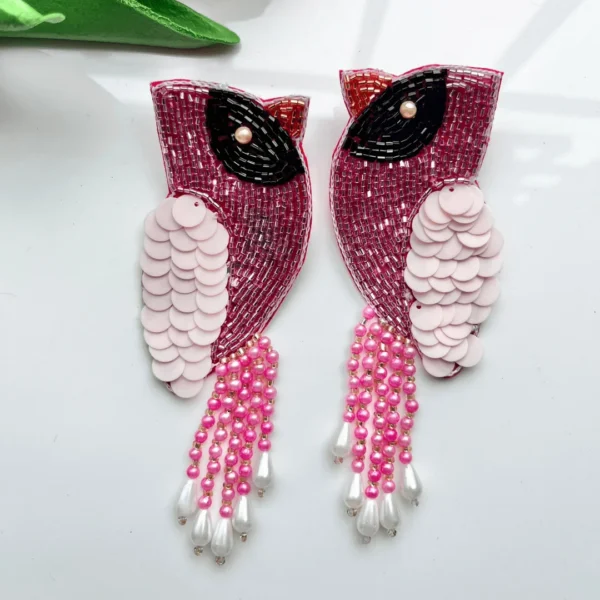 The Fuchsia Flutter Handmade Beaded Earring
